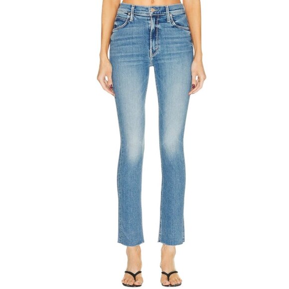 Mother Mid Rise Dazzler Ankle Fray Jeans Size 31 In Riding the Cliffside Wash - Picture 2 of 16